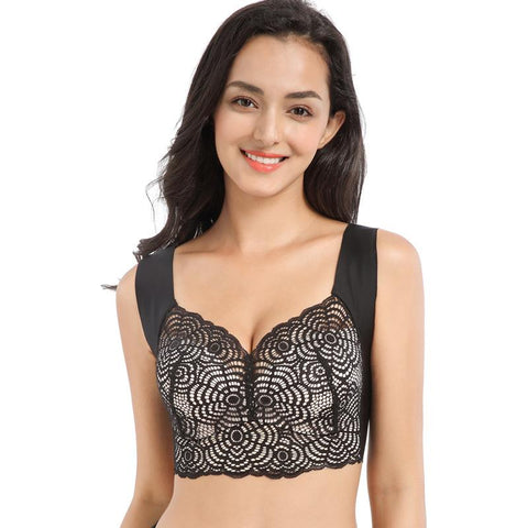 Sexy Lace Comfort Wire-Free Bra Plus Size-WF00751-Veeddydropshipping