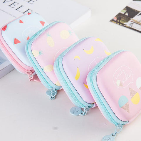 Portable Mini Color Cute Girl Cosmetics Jewelry Key Coin Purse Round Zipper Wallet-PA00925-Veeddydropshipping