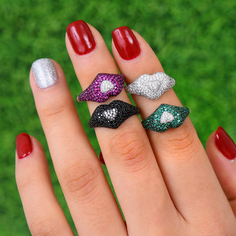 Trendy Stackable Heart Cubic Zircon Chic Ring -JW00432-Veeddydropshipping