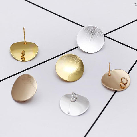 Metal  Stud Earrings Post Base with Loop For Jewelry Making Diy-JW01563-Veeddydropshipping