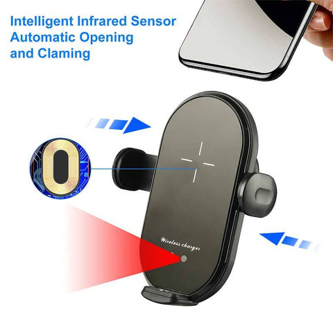 Universal Car Qi 15W Wireless Charger Cup Mobile Phone Holder Mount Automatic Infrared-PA00524-Veeddydropshipping