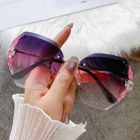 Luxury Brand Designer Rimless Sunglasses-WF01301-Veeddydropshipping