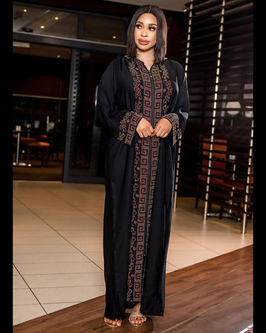 African Long Sleeve Free Size Dress-WF01675-Veeddydropshipping