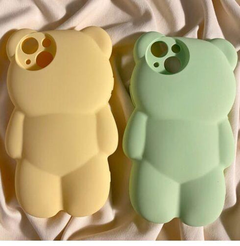 Lovely Bear Kids Cartoon Silicone Case Skin for iPhone 14 13 12 Pro Max 11 XS XR-PA00174-Veeddydropshipping
