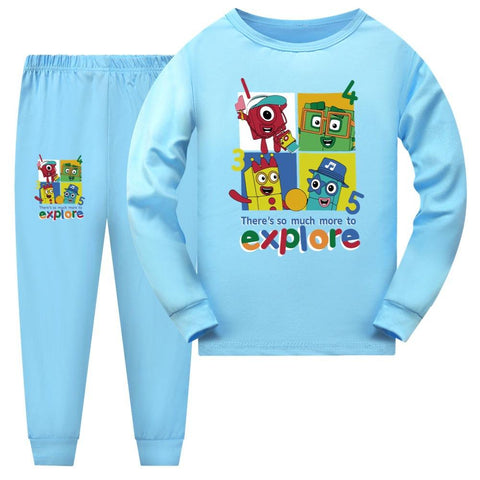 Fashion Number Blocks Clothes Baby Girls Homewear Toddler Boys-TB01043-Veeddydropshipping