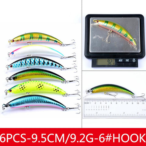 Minnow Hard Bait Kit Artificial Wobbler For Trolling Pike Crankbait Tackle Fishing -OS00315-Veeddydropshipping
