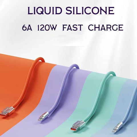 120W 6A Super Fast Charge Type C Liquid Silicone Cable Quick Charge USB-PA01033-Veeddydropshipping