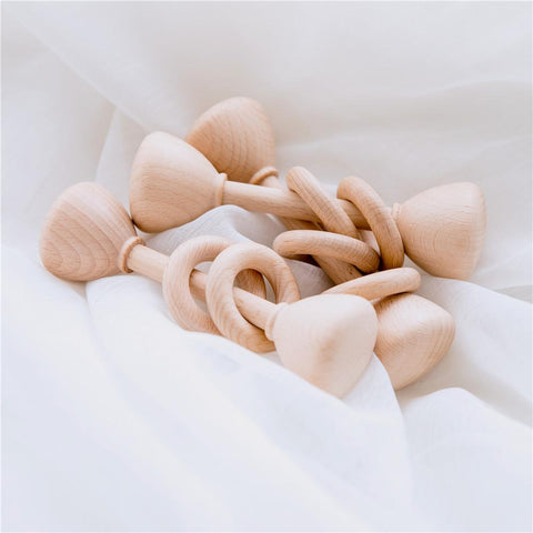 Wood Rattle Baby Toys Montessori Ball Baby Play Gym Teething Ring-TB00518-Veeddydropshipping