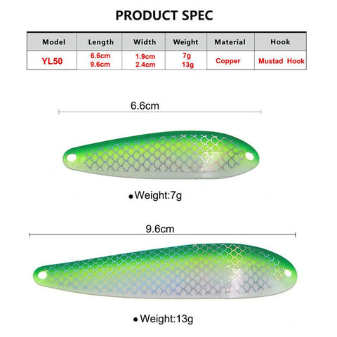 Metal Spoon Fishing Lure 7g 10g 13g  thin Spoon Lure Hard Bait Spinner Bait Isca -OS00474-Veeddydropshipping