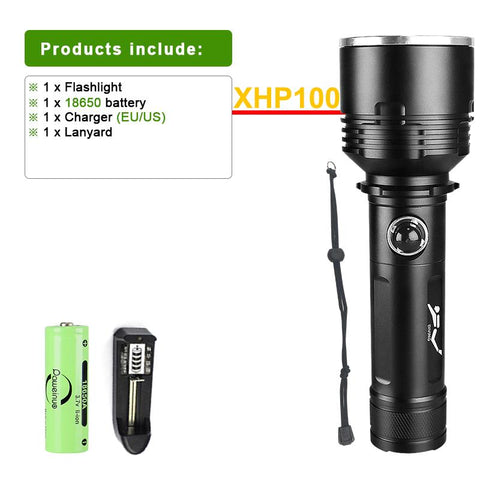 Most Powerful XHP100 Diving Led Flashlight 18650 Rechargeable-TI00953-Veeddydropshipping