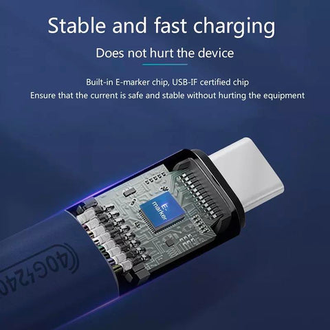 Cable Usb Type C 100W 240W Nylon Braided Fast Charging Data Line for Xiaomi Samsung-PA00448-Veeddydropshipping