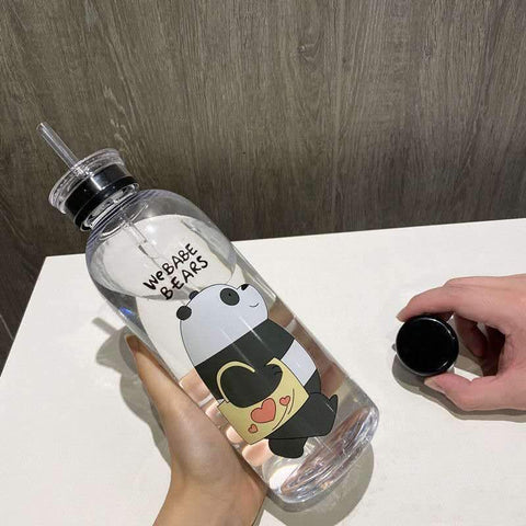 Large Capacity Water Bottles Cute Bear Pattern-HA01262-Veeddydropshipping