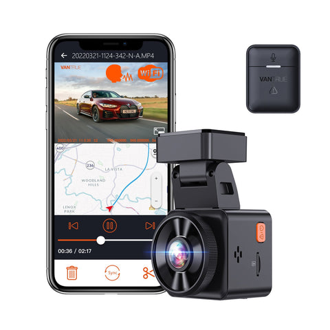 Vantrue Element1 Voice Controlled Black Box Dash Cam Wireless Hotkeys-AM00575-Veeddydropshipping