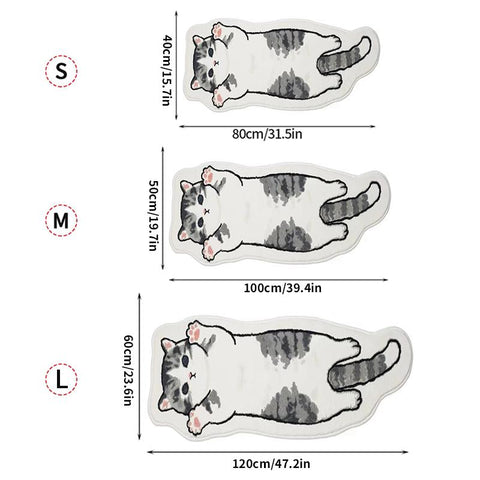 Long Carpet Kawaii Cat Pattern Rug Soft Floor Mat-HA00482-Veeddydropshipping