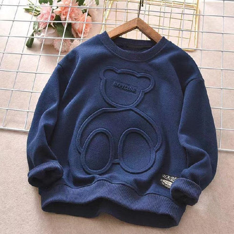 Spring Autumn Steel Print Bear Sweatshirt Boys Clothes-Veeddydropshipping