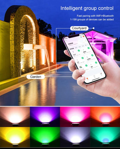 Smart RGB Floodlight For Garden 100W Spotlight Outdoor Lawn Lighting-TI00886-Veeddydropshipping
