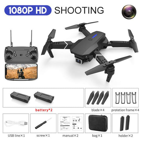 Professional Drone E88 4k wide-angle HD camera WiFi fpv height Hold Foldable RC-TB01389-Veeddydropshipping