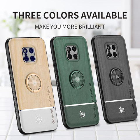 Bionic Wood Grain Mobile Phone Back Case For Huawei Mate 20 Pro Lite 20X Magnetic Adsorption Ring-PA00256-Veeddydropshipping