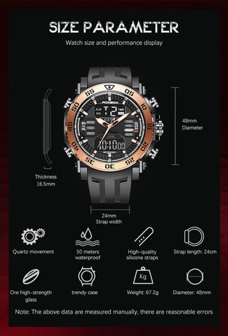 Quartz Man Watches Military Sports Digital Dual Display Watch-JW00797-Veeddydropshipping