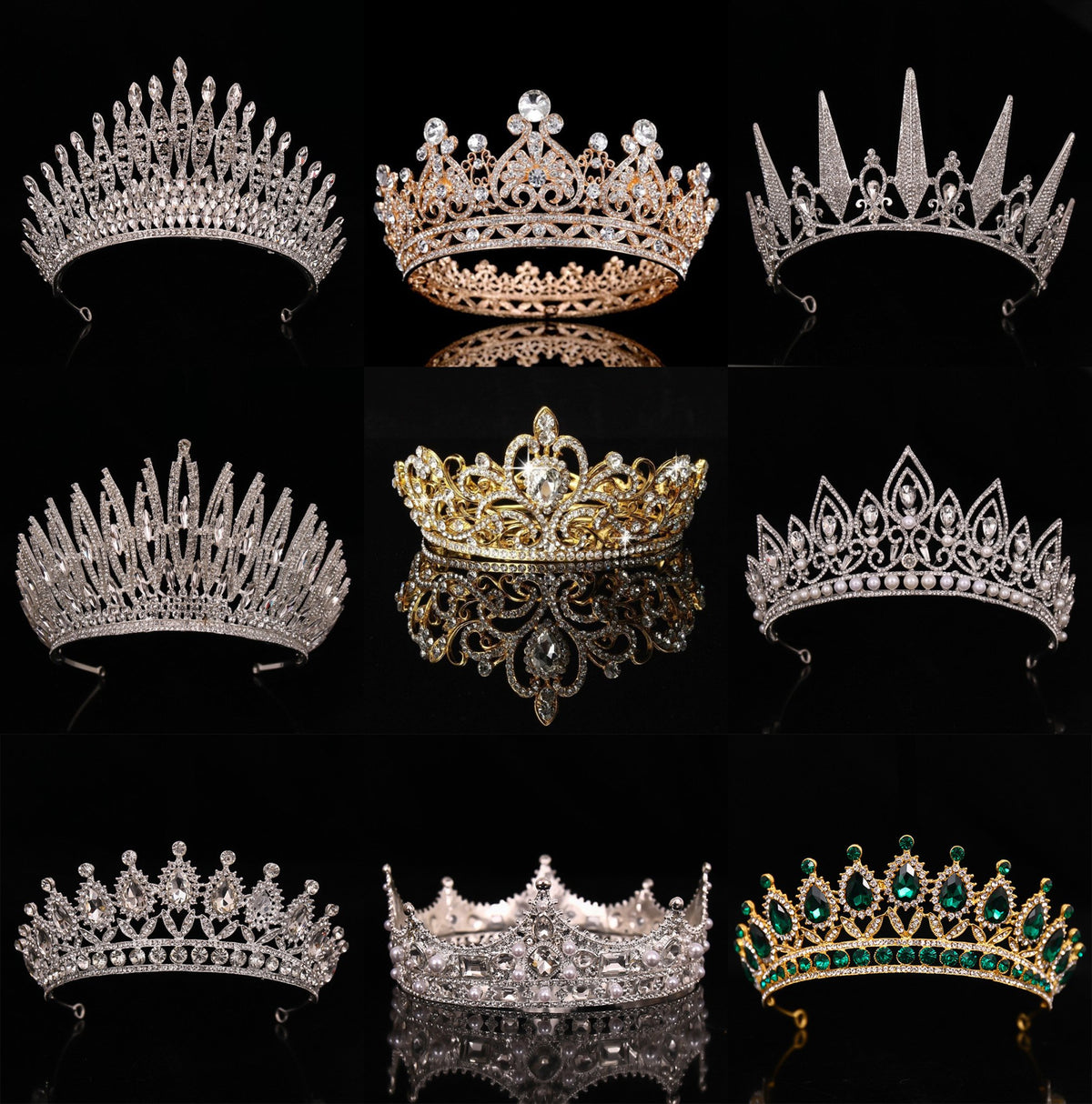 Diadem Queen Princess Tiaras Bridal Hair Jewelry Hair Accessories -JW00499-Veeddydropshipping