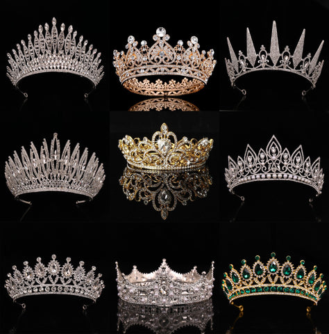 Diadem Queen Princess Tiaras Bridal Hair Jewelry Hair Accessories -JW00499-Veeddydropshipping