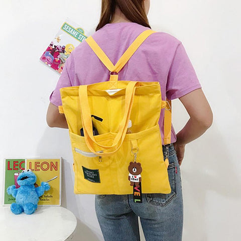 Capacity Simple Cute Student Shopper School Backpacks For Women-BS00071-Veeddydropshipping