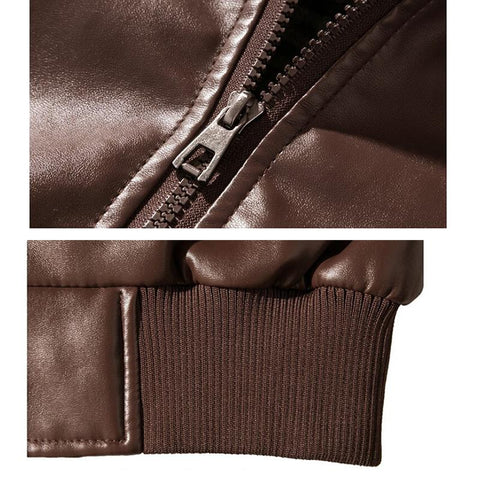 Leather Jacket Zip Coat Men Fashion PU Outfit Design Motor-MF01397-Veeddydropshipping