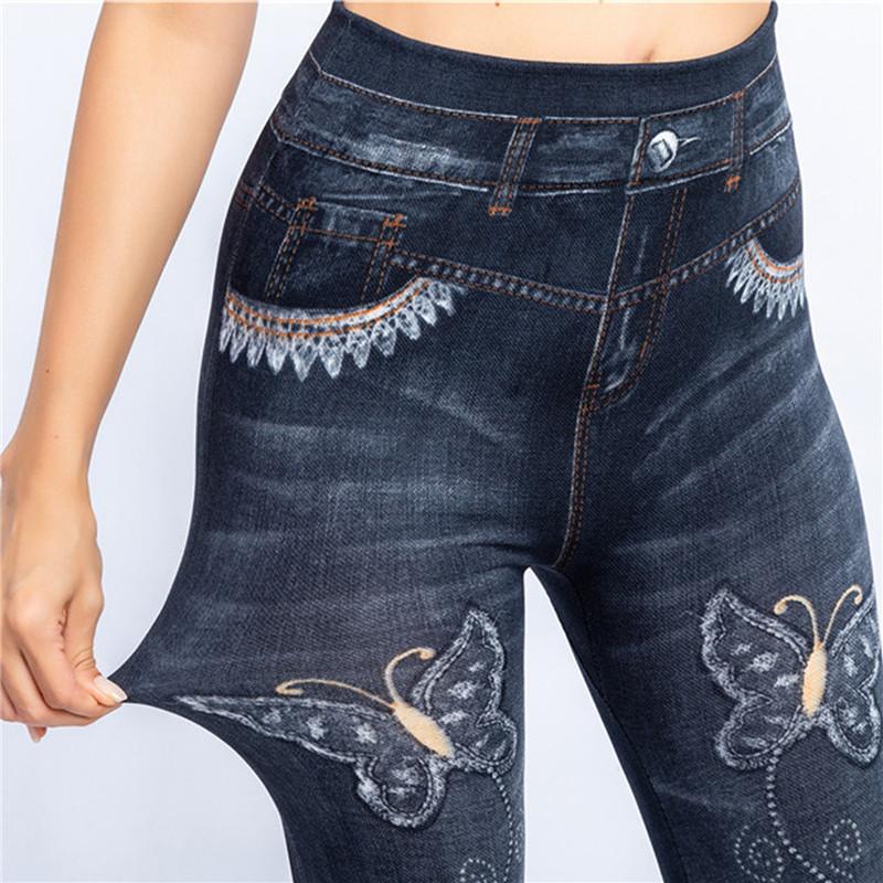 Women High Waist Fake Jeans-Veeddydropshipping