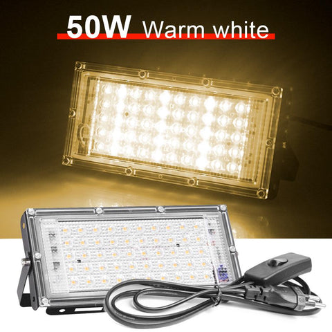 220V LED Floodlight Outdoor 100W 50W Waterproof 2835 RGB Warm Cold-TI00887-Veeddydropshipping