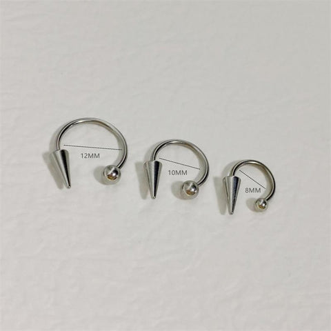 Titanium Steel C Shape Piercing Lip Ring  Spike Lip Stud -JW01356-Veeddydropshipping