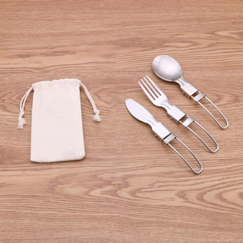 Foldable Camping Spoon Fork Chopstick Flatware Picnic Cutlery Set-OS01295-Veeddydropshipping