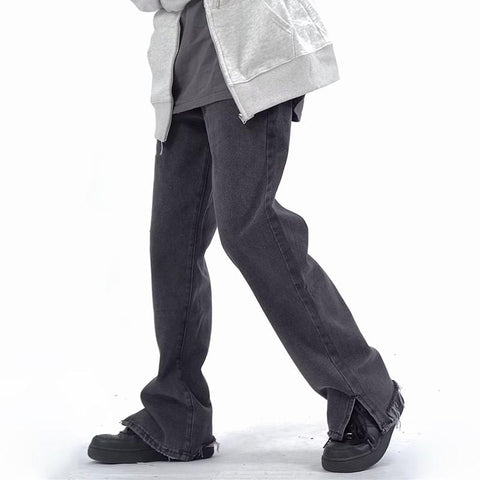 Black Straight Men Jeans Pants New Fashion Casual Baggy-MF00572-Veeddydropshipping