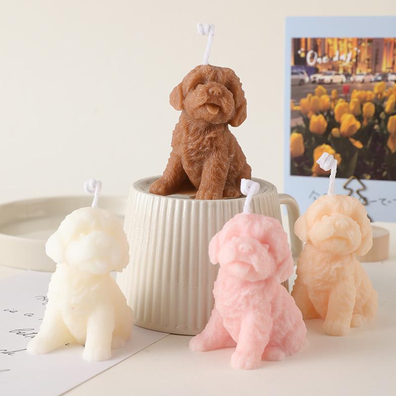 Cute animals Teddy puppy scented candles-HA00383-Veeddydropshipping