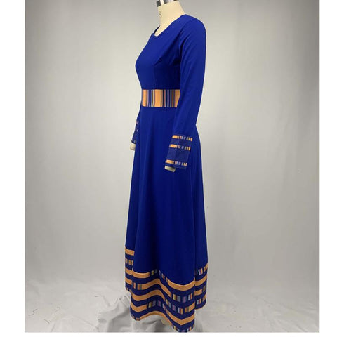 Women African Traditional Fashion Dress O Neck-Veeddydropshipping