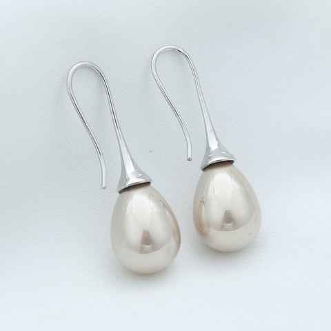 White Teardrop Simulation Pearl Earrings Dangle -JW00290-Veeddydropshipping
