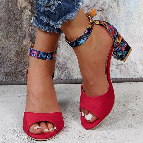 Color High Heels Sandals Female Pumps Peep Toe Ankle-BS00852-Veeddydropshipping