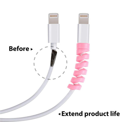 10 Pcs Spiral Cable Protector Silicone Data Line Protective Winder For Iphone Android USB Charging-PA00859-Veeddydropshipping