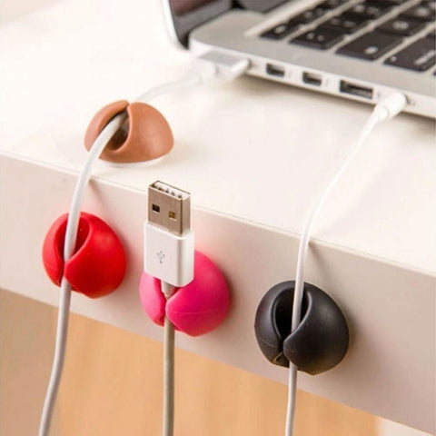 Universal Desktop Cable Fixing Clip Wire Fixer Rubber Usb Cable Organizer Random-PA00946-Veeddydropshipping
