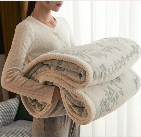 Coral Fleece Blanket Bed Covers Bedspread Sofa Cover-HA00450-Veeddydropshipping