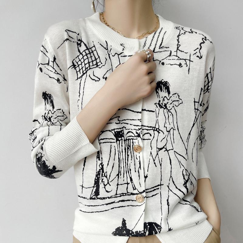 Ultra-Thin Wool Knitted Cardigan Women Sweater Coat-Veeddydropshipping
