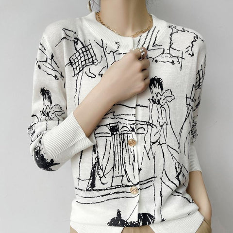 Ultra-Thin Wool Knitted Cardigan Women Sweater Coat-Veeddydropshipping