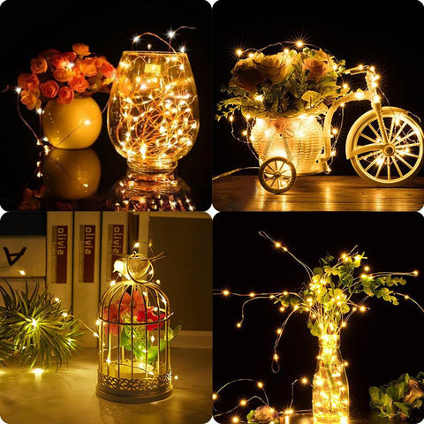 10pcs Wine Bottle Light with Cork LED String Lights Garland Christmas-TI00932-Veeddydropshipping