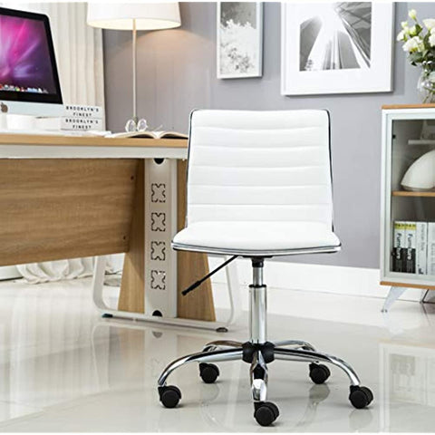 Swivel Mid Back Armless Ribbed Designer Task Chair-HA01734-Veeddydropshipping