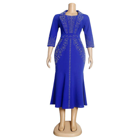 Women Africa Dashiki Long Maxi Dress-WF01649-Veeddydropshipping