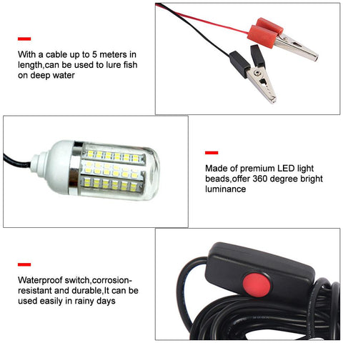 12V LED Fishing Light 100W Ip68 Lure Fish Finder Lamp 108 leds 2835SMD-TI00958-Veeddydropshipping
