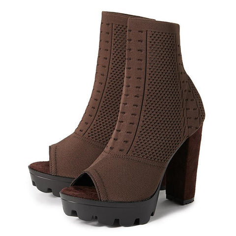 Platform Peep Toe Sandals Boots Nightclub Summer Sandles-BS01025-Veeddydropshipping
