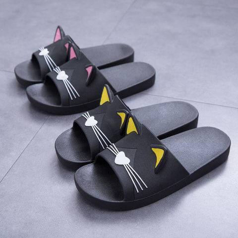 Sandals Cartoon Cats Flip Flops Men Couple&#39;s-BS01192-Veeddydropshipping