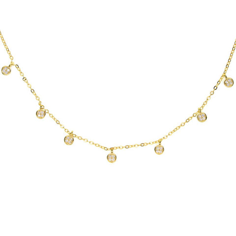 925 Sterling Silver Clear Fashion Dots Drip Drop Pendant Necklace -JW00078- Veeddydropshipping