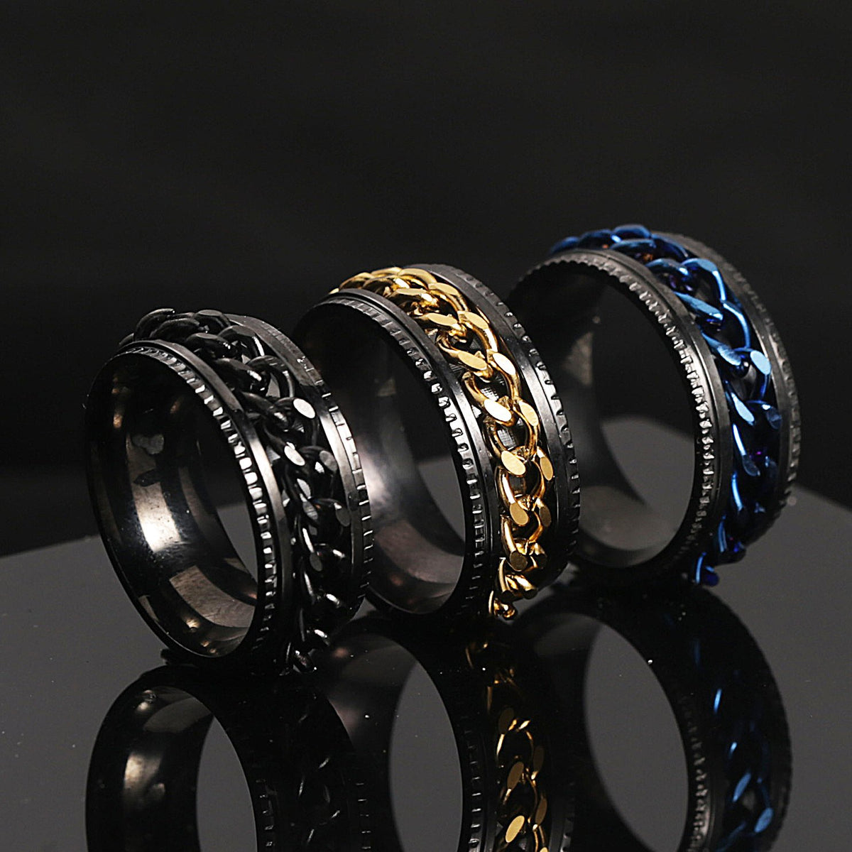 Stainless Steel Rotatable Couple Ring High Quality Chain Rotable Rings -JW00259-Veeddydropshipping