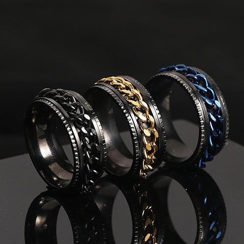 Stainless Steel Rotatable Couple Ring High Quality Chain Rotable Rings -JW00259-Veeddydropshipping